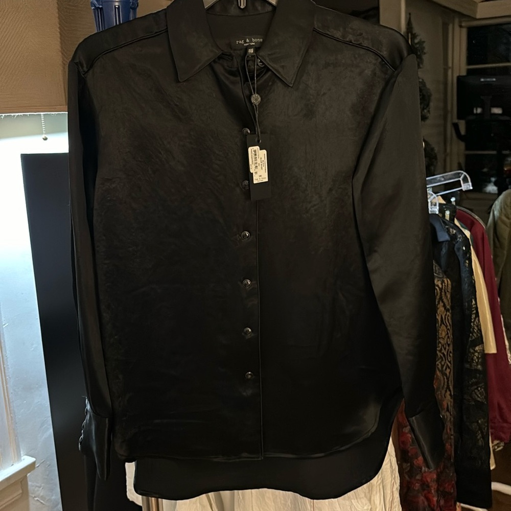 Rag & Bone Elias shirt black size XXS NWT